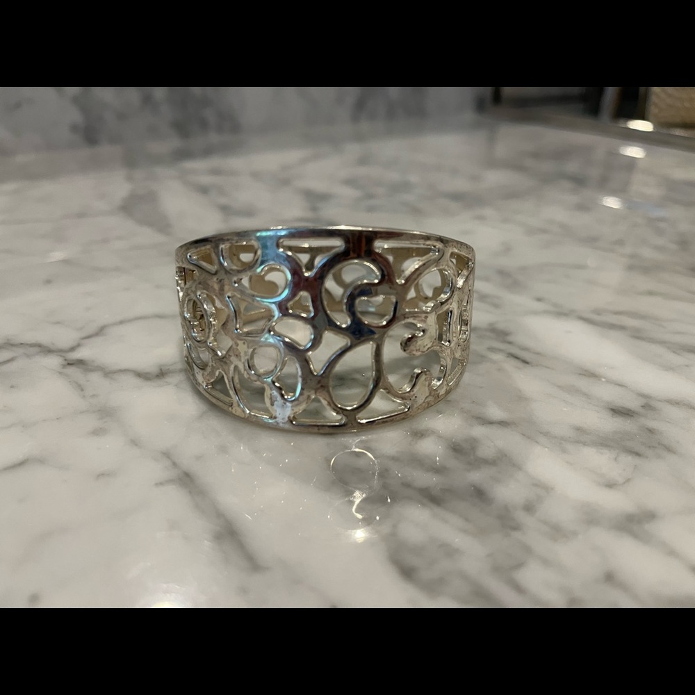 Ornate Silver Hinge Cuff Bracelet